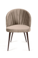 Стул Mont Blanc, бархат пепельно-бежевый 25 / черный конус