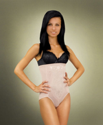 Трусики-корсет из эластичного материала на косточках (Размер: L) (Цвет: бежевый)