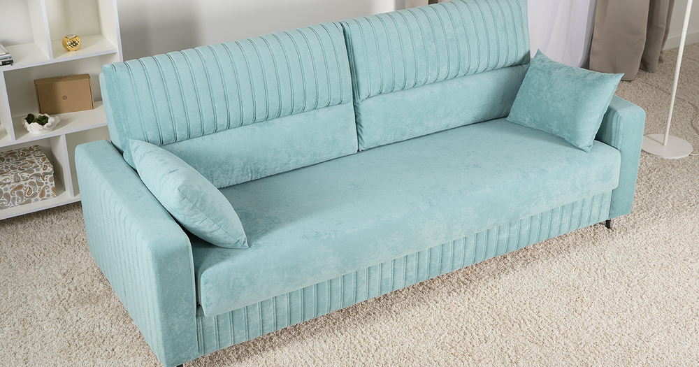 Изабель диван-кровать (велюр ментол)