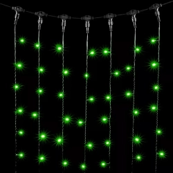 Светодиодный занавес 2*1 м., 200 зеленых LED ламп, черный провод ПВХ, LTC (PCL202-11-2G)