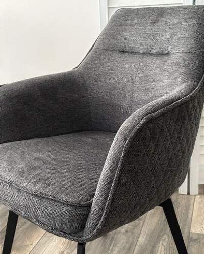 Стул RENLY 180 град. поворот. Brego-16 Темно-серый, ткань / Черный, ®DISAUR