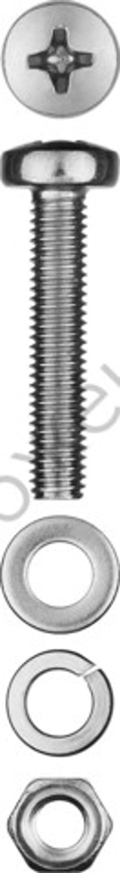 ЗУБР DIN 7985 M4 x 30 мм, винт с гайкой и шайбами, 20 шт (303476-04-030)
