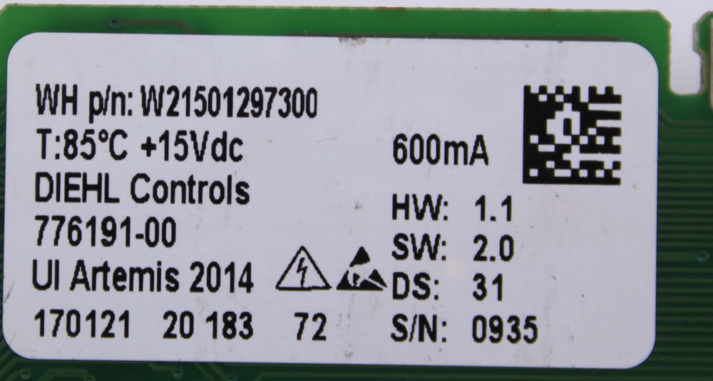 Модуль управления Artemis для варочной поверхности Ariston (Аристон), Indesit (Индезит), Whirlpool (Вирпул), Hotpoint-Ariston (Хотпойнт-Аристон) W21501297300