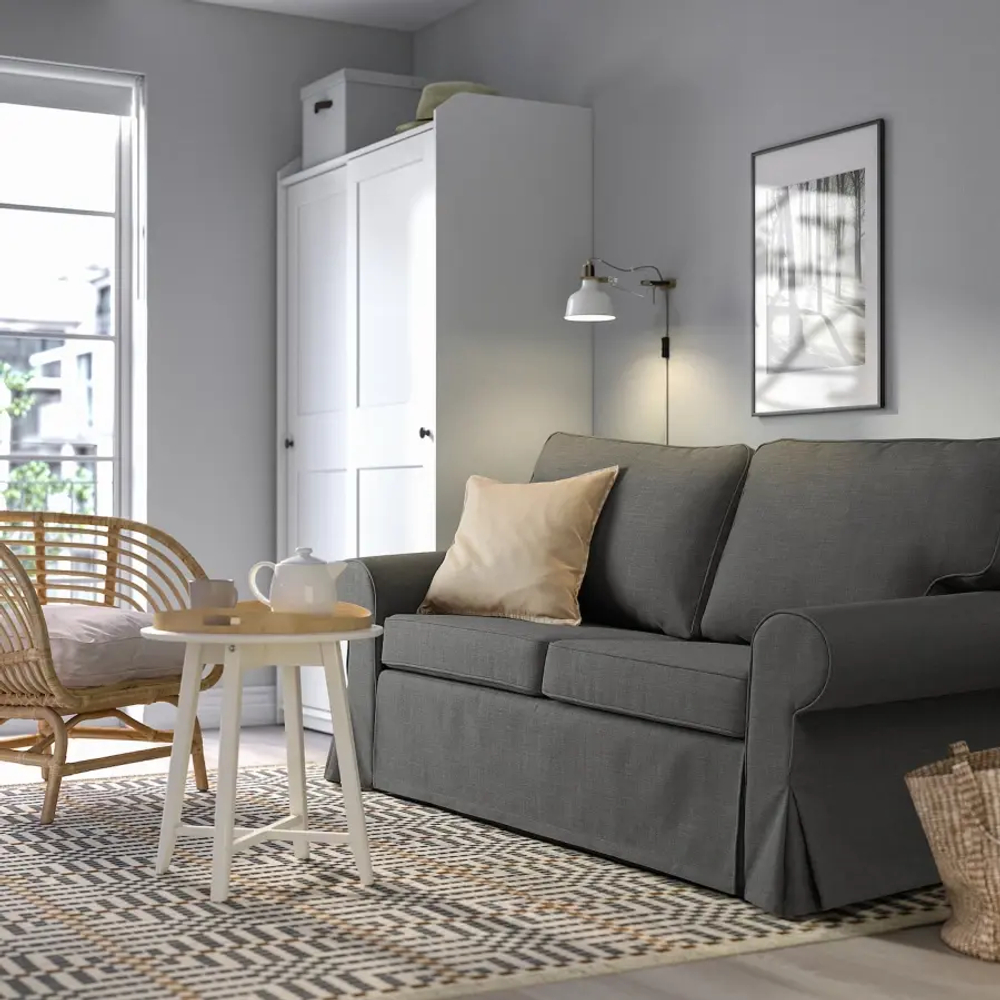 EVERTSBERG 2-местный диван с ящиком для хранения Skiftebo/темно-серый ИКЕА