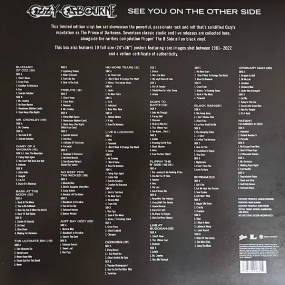 Ozzy Osbourne – See You On The Other Side 2.0 - Box Set - LP