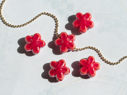 Бусина "Цветок" 11,5мм, керамика