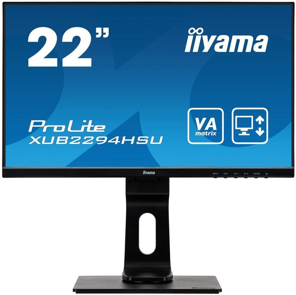Монитор Iiyama 22;; ProLite XUB2294HSU-B1 1920x1080 VA LED 75Гц 4ms VGA HDMI DisplayPort