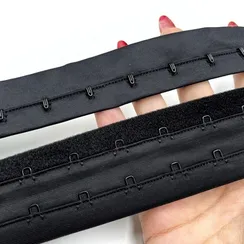 Крючки на ленте двухрядные черные