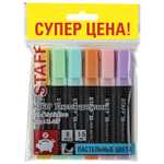 набор текстовыделителей STAFF "Basic Budget HL-02P" 6 ЦВЕТОВ ПАСТЕЛЬ линия письма 1-5 мм (6 штук в упаковке)