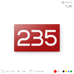 Номер на дверь 235, табличка на дверь для офиса, квартиры, кабинета, аудитории, склада, красная 120х70 мм, Айдентика Технолоджи