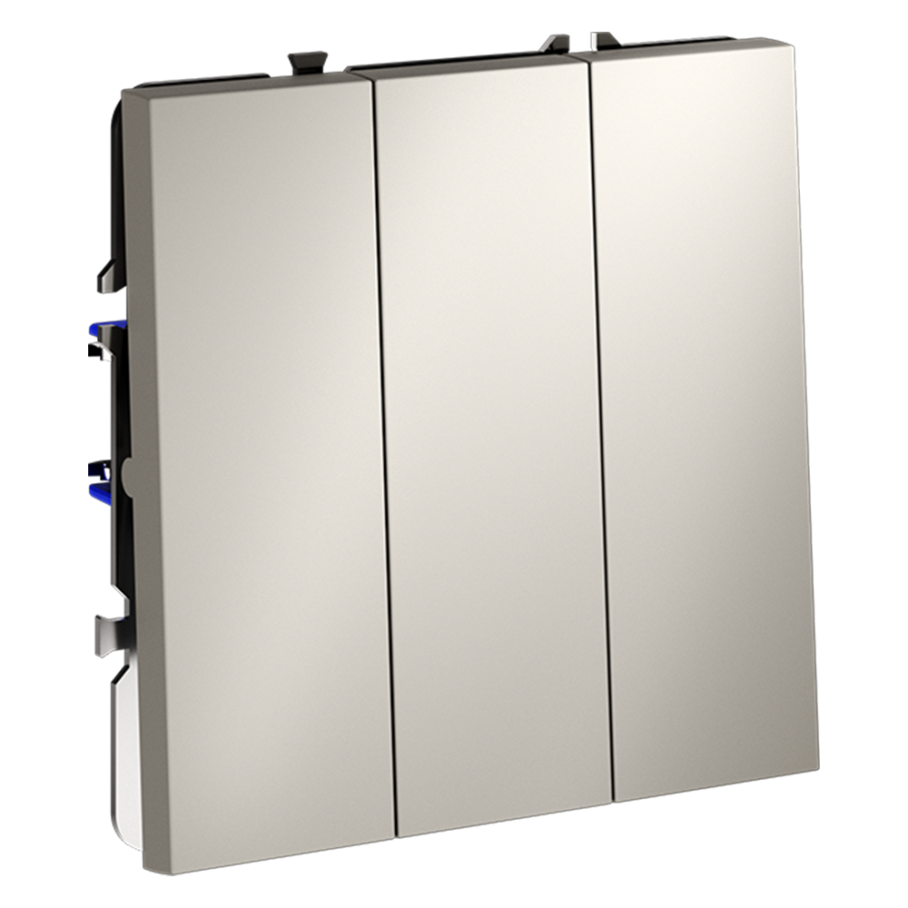 Выключатель встраиваемый VOLTUM S70 трехклавишный 10А, (кашемир)