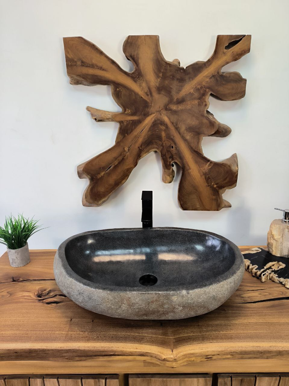 Раковина из речного камня RS-65895 65х40х15 из натурального камня