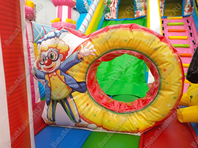 Коммерческий надувной батут "Русский цирк", 8*4*5,5 м