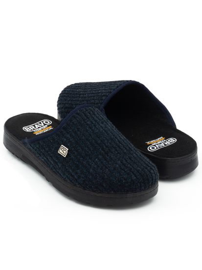 508M | "Ivan Zima" | Мужские тапочки-сабо (темно-синий вельвет)