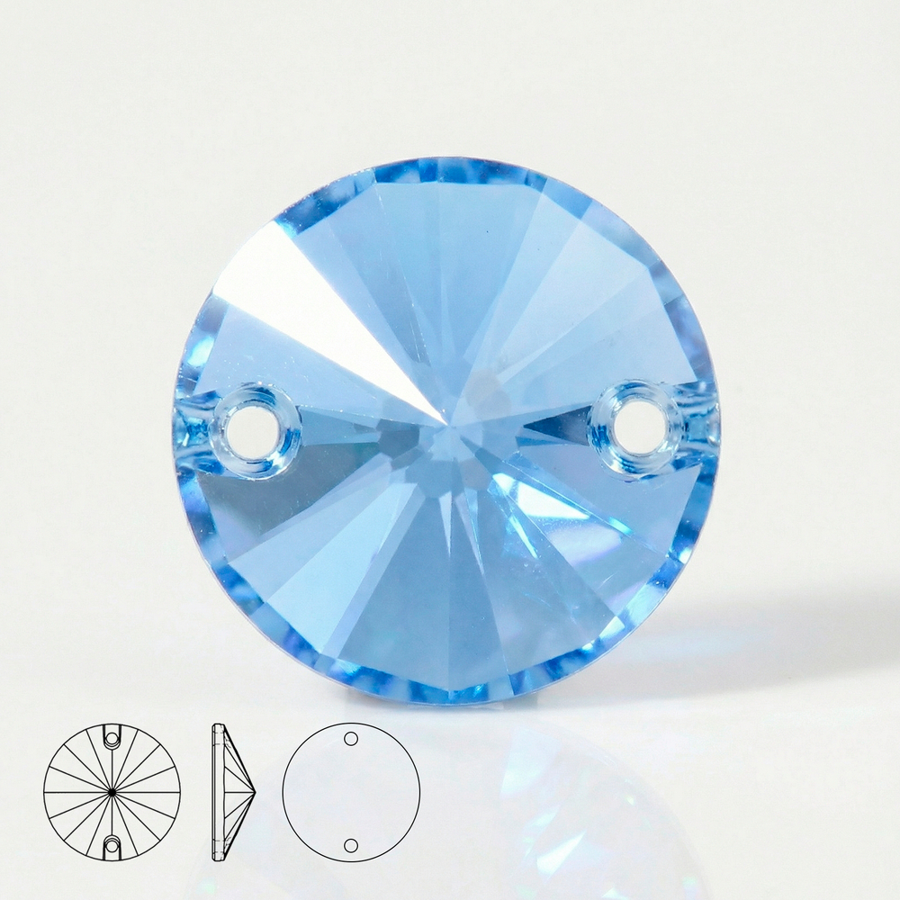 Пришивные стеклянные стразы (Light Sapphire / Светлый сапфир) Rivoli