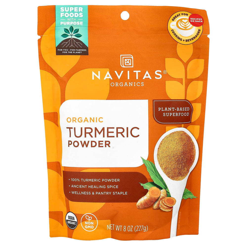 Navitas Organics, органический порошок из куркумы, 224 г (8 унций)