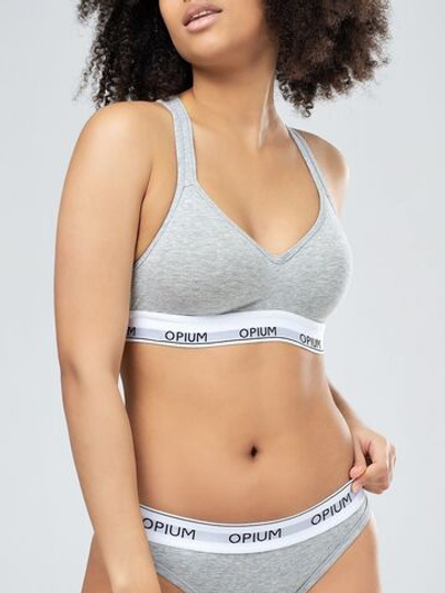 Комфортный топ-бра в спортивном стиле (Размер: L) (Цвет: серый)