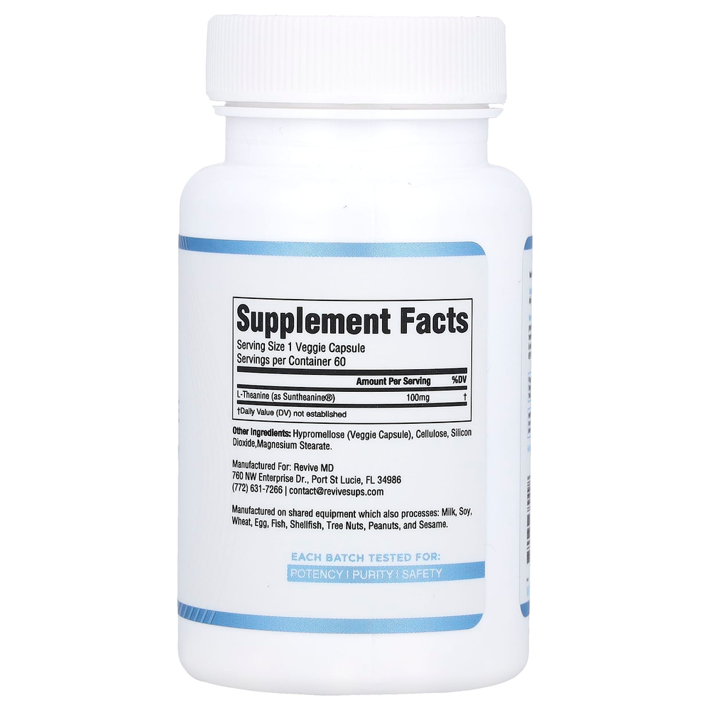 Revive, Suntheanine, 60 вегетарианских капсул