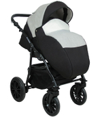 Детская коляска Alis Alvaro F 3 в 1 Al 04 т.серый+св.серый+белая кожа