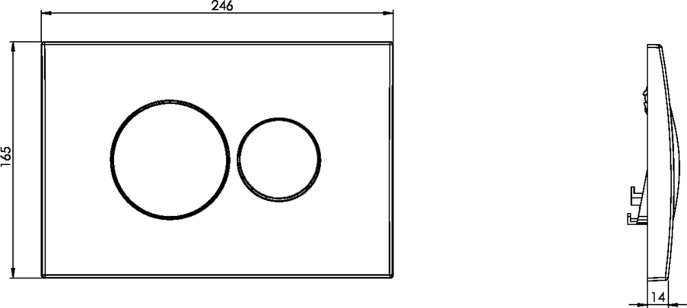 Кнопка смыва для унитаза DIWO 7310 пластик, цвет глянцевый белый