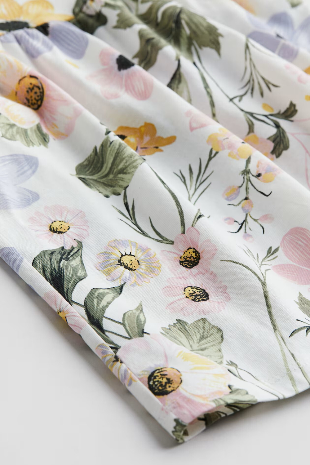 H&M Хлопковое платье с принтом, белый