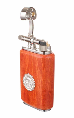 Зажигалка трубочная Mastro de Paja, серебро и бриар