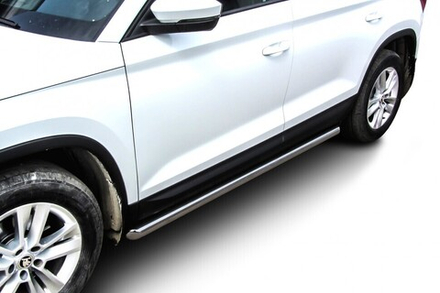 Пороги из нержавейки Skoda Kodiaq (2016-2021) d57 труба