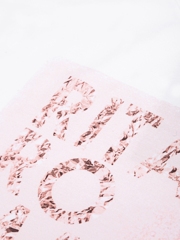 85033-1 Футболка оверсайз Pink Gold с принтом