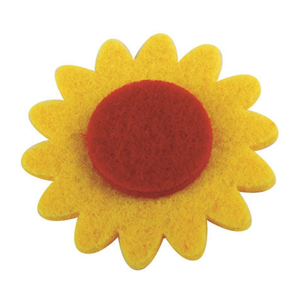 Наклейки из фетра "Герберы", 8 шт., ассорти, ОСТРОВ СОКРОВИЩ, 661485