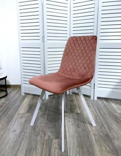 Стул DAIQUIRI BLUVEL-52 PINK / белый каркас, велюр М-City