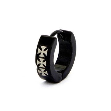 Серьга Крест мальтийский (черная)