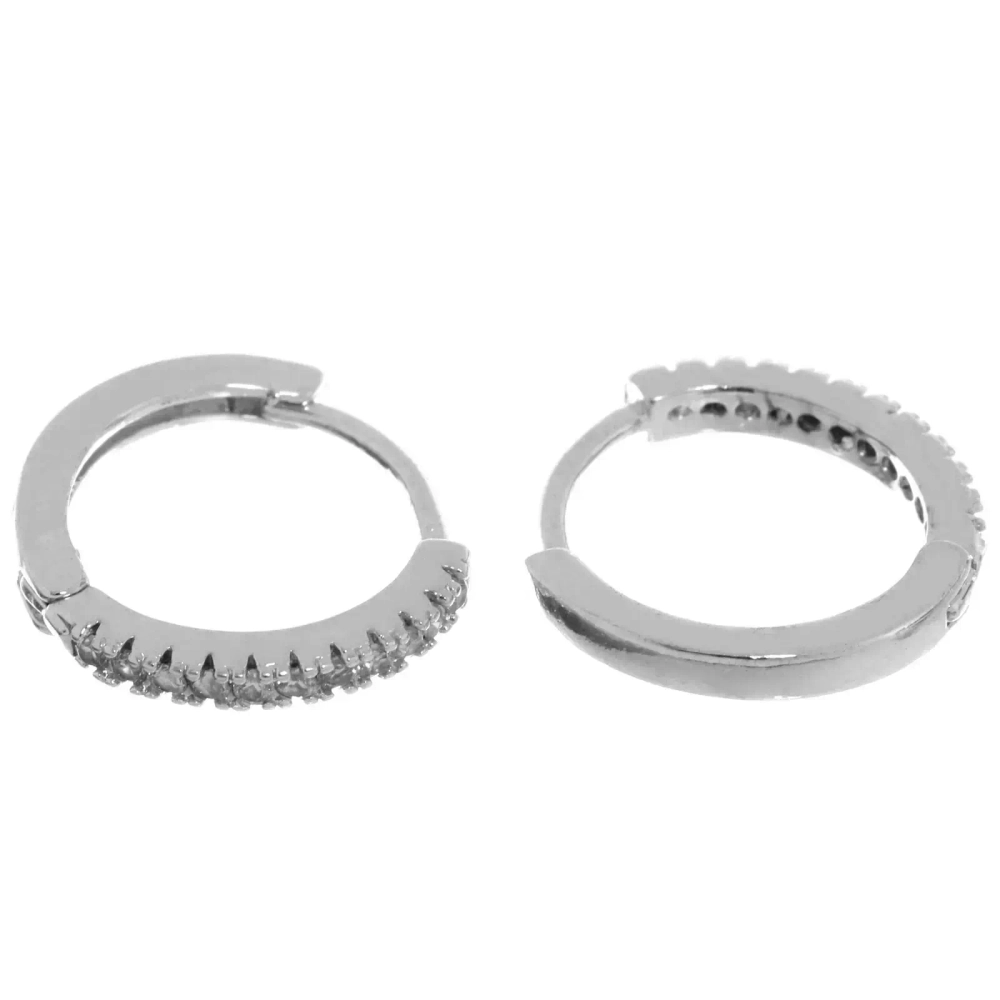 Серьги из гиппоалергенного металла со стразами «ПАЛУМНА», кольца, цвет золото и серебро, 1,2-dсм