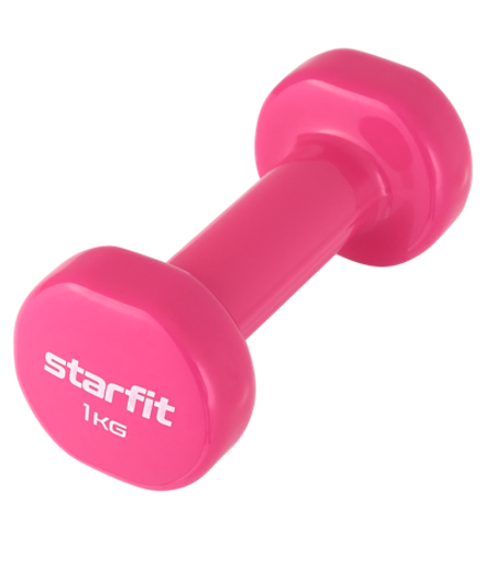 Гантель виниловая DB-101 1 кг, розовый
