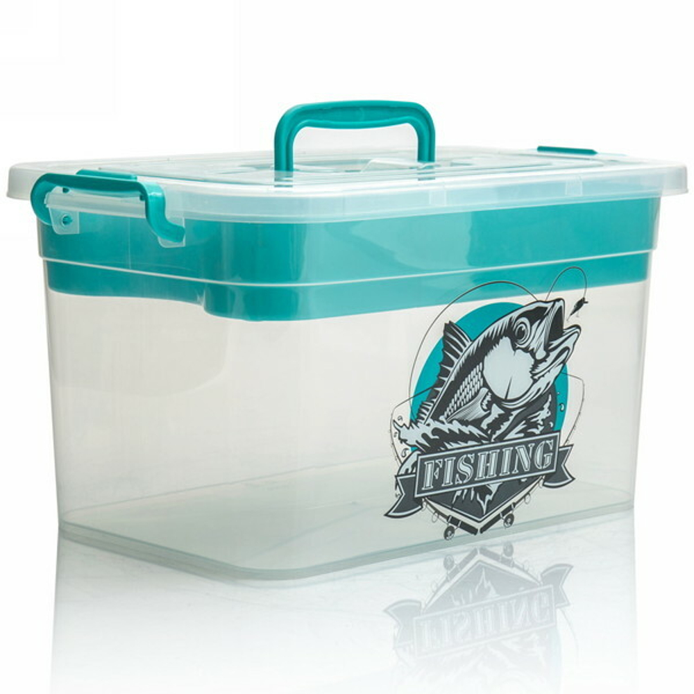 Контейнер для хранения с вкладышем «Рыбалка», 35,5*23,5*19см, 10л