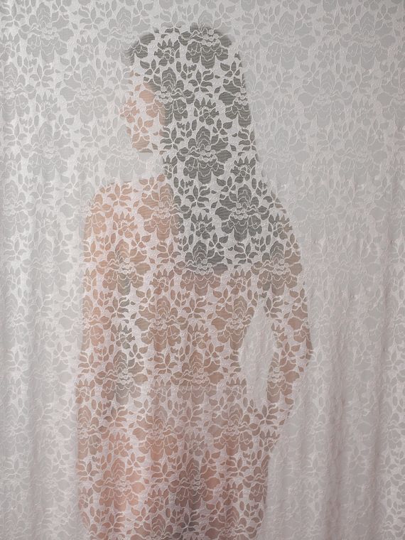 Кружевное эластичное полотно (сетка), арт. 05-98, серебристый пион 168