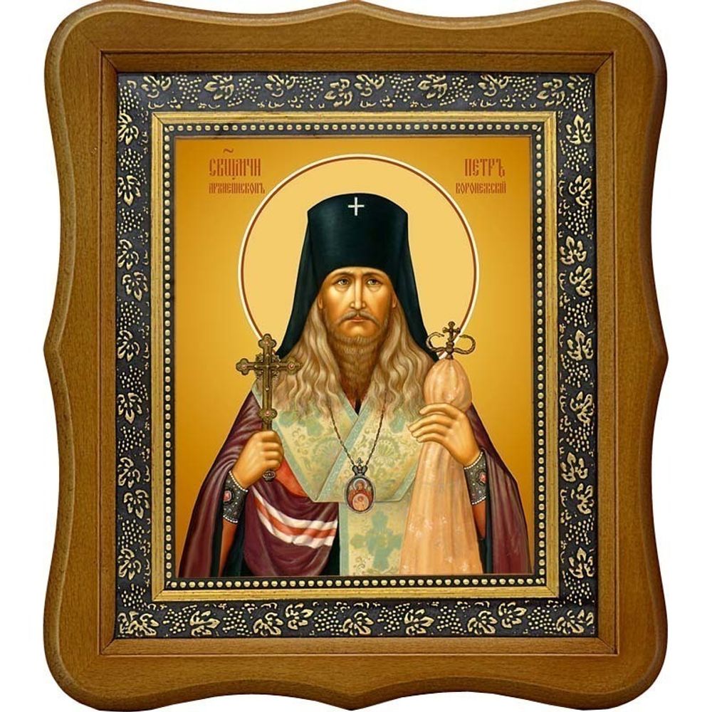 Петр Зверев, архиепископ Воронежский, священномученик. Икона на холсте.