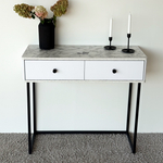 Туалетный столик консоль ROYAL 5311 эко (Мрамор Каррара-Черный-р.черная)