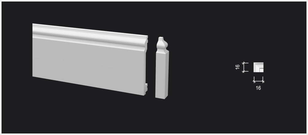 Комплектующий элемент DD701/U6 для плинтуса - конверт в стену влево