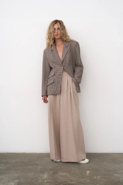 Брюки-палаццо бежевые