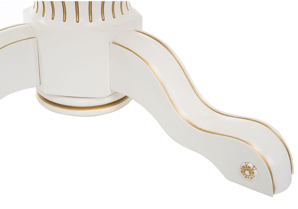 Деревянный стол Лорд 110(160)х110х79 молочный с золотой патиной