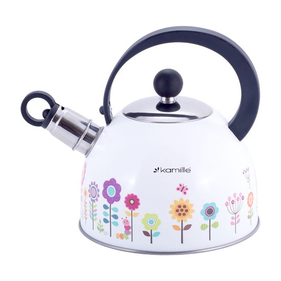 Чайник 1,8 л. из нержавеющей стали со свистком Kamille KM-1079 и нейлоновой ручкой