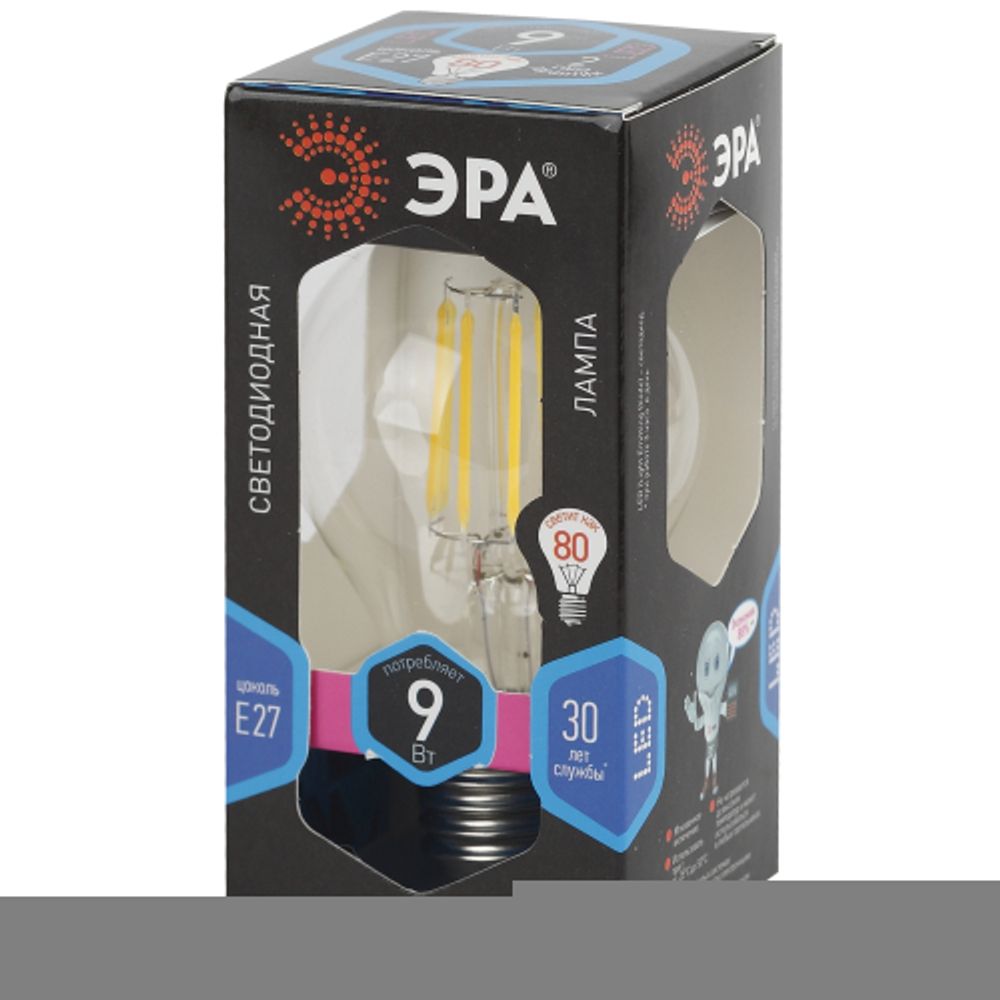 Лампочка светодиодная ЭРА F-LED A60-9W-840-E27 Е27 / Е27 9 Вт филамент груша нейтральный белый свет