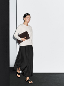 Massimo Dutti Юбка асимметричного кроя в складку, черный