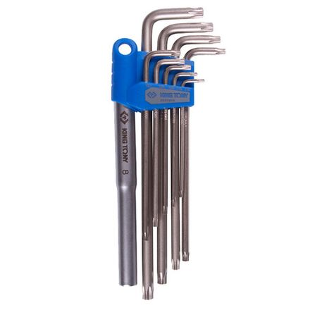 Цена на KING TONY (20319PRU) Набор Г-образных ключей TORX, T10-T50, длинные, 11 предметов