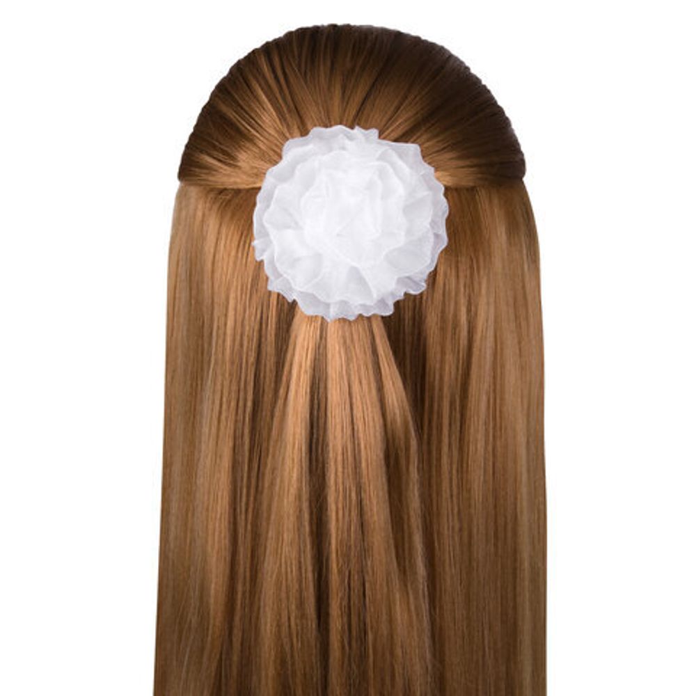 Бант для волос 8х10 см, 10х12 см, 8 см на резинке, белый, АССОРТИ, MONTE VITA, 457117