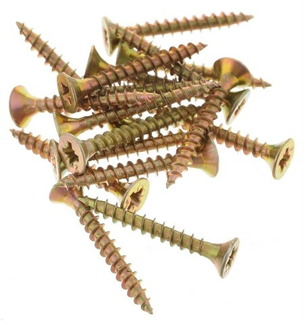 Саморез острый,головка потай-крест, покрытие желтый цинк 6*200