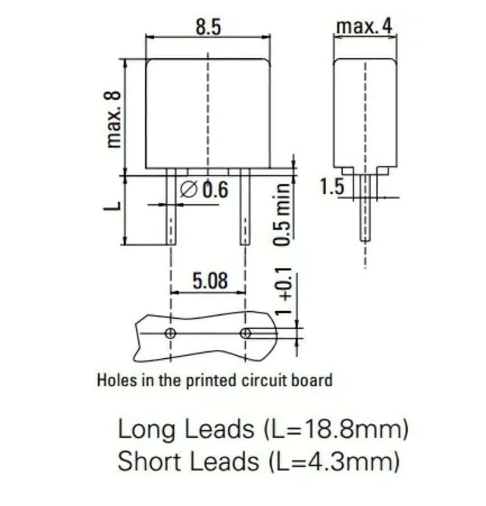 Предохранитель 3.15А прямоугольный с выводами T3.15A FUSE 392 250V (2шт)