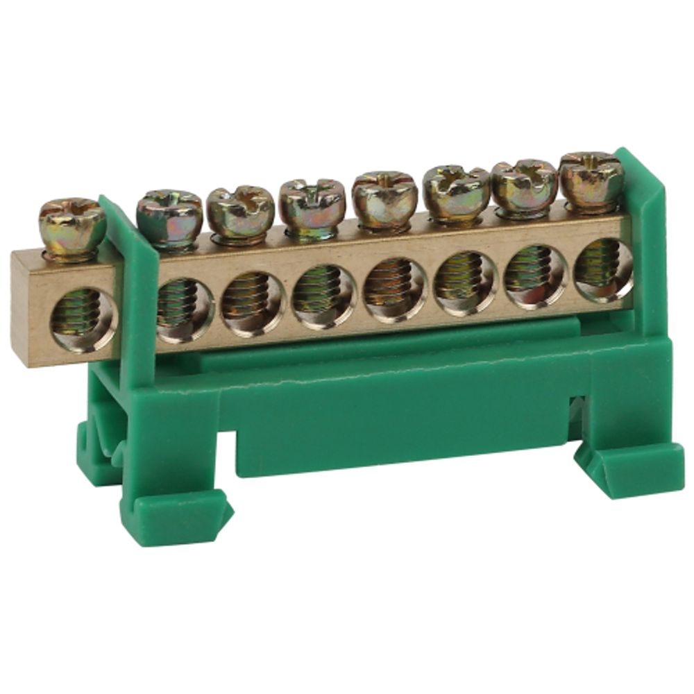 Шина ЭРА NO-222-79-1 PE земля в изоляторе типа стойка ШНИ 6х9-8-Д-Зеленый | Шины N, PE, PEN