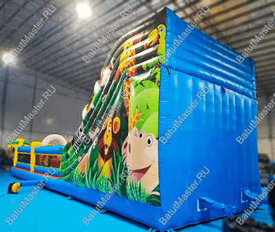 Коммерческий надувной батут "Слоник со скалодромом" 12*5*5,5 м СЛОН 3D