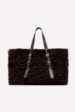 ZARA Х LUDOVIC DE SAINT SERNIN КОЖАНАЯ СУМКА-ШОППЕР, ШОКОЛАДНЫЙ